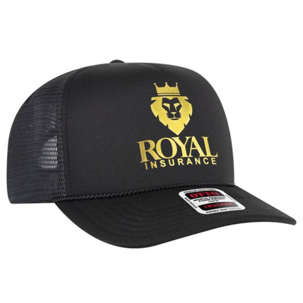 OTTO CAP® OTTO COMFY FIT® 5 Panel High Crown Mesh Back Trucker Hat Thumbnail