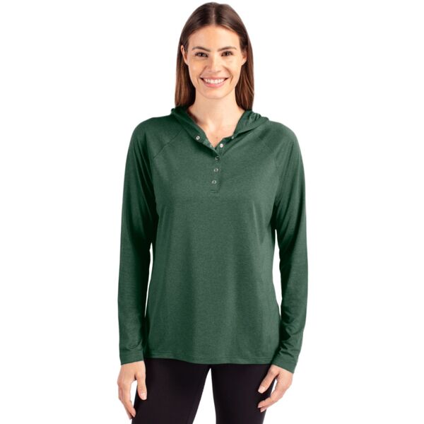 Cutter & Buck Coastline Epic Comfort Eco Recycled Womens Hooded Shirt Thumbnail